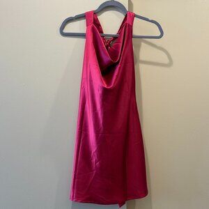 CantonWalker Rose Satin Mini Dress size small